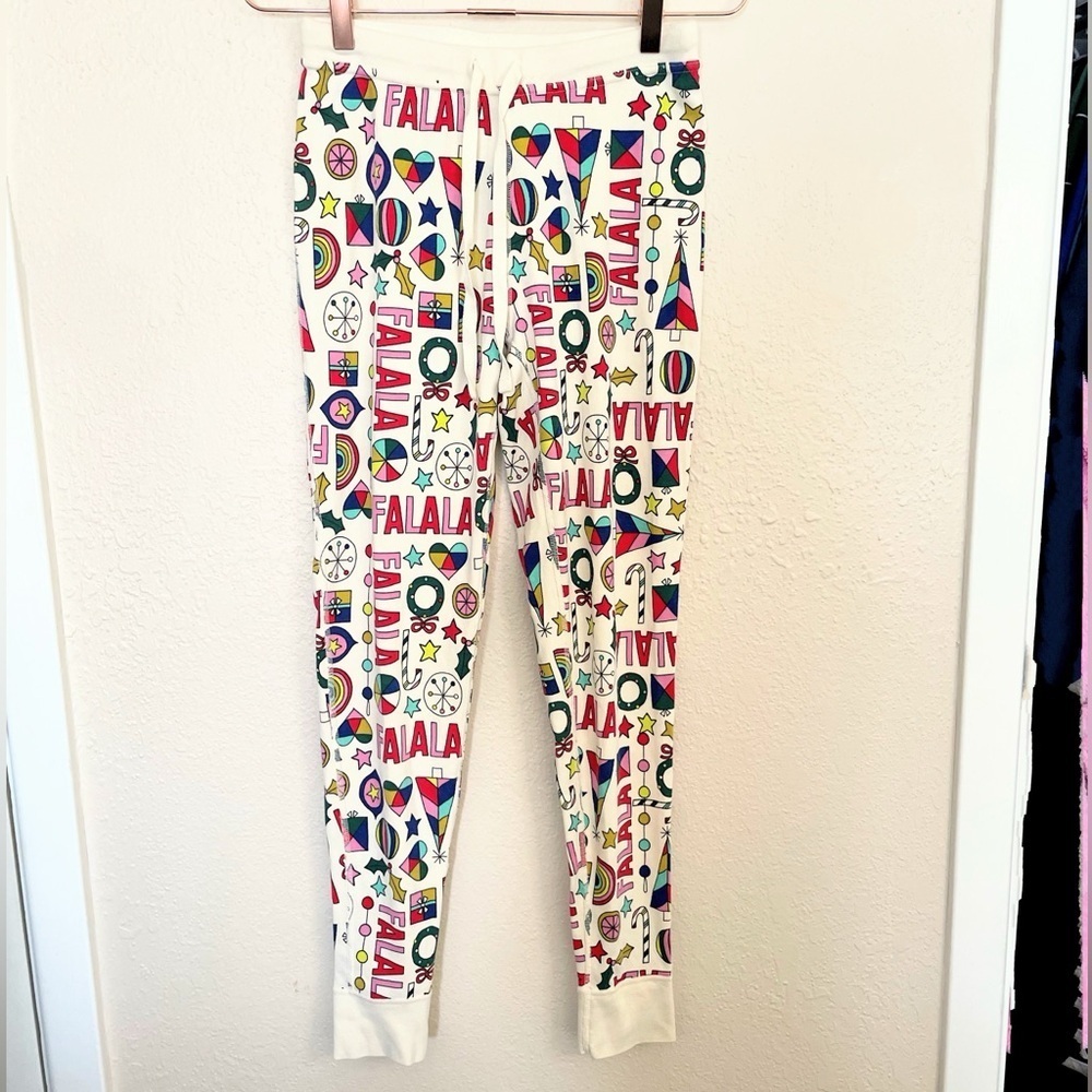 Hanna Andersson Falala Holiday Organic Cotton Jogger Pajama Pants Small